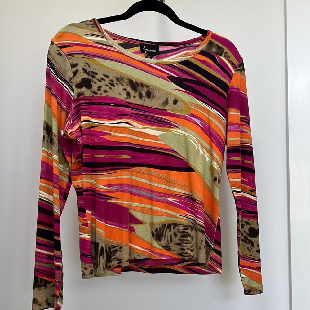 Pink/orange Lynn Ritchie top. Size large